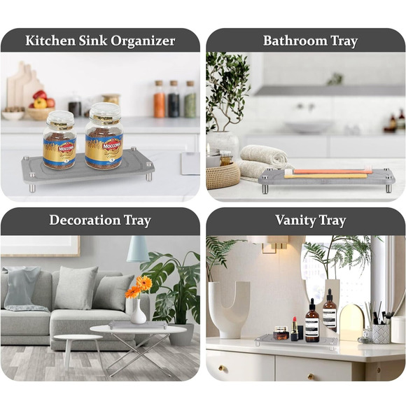 2 PACK Instant Dry Sink Caddy Kitchen Sink Organizer with Stainless Steel Feet - Picture 4 of 4